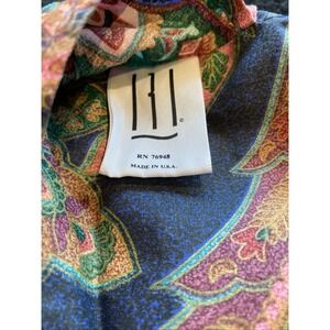 Vintage‎ Revman Industries Pillow Sham Standard Size Blue Teal Paisley Flanged